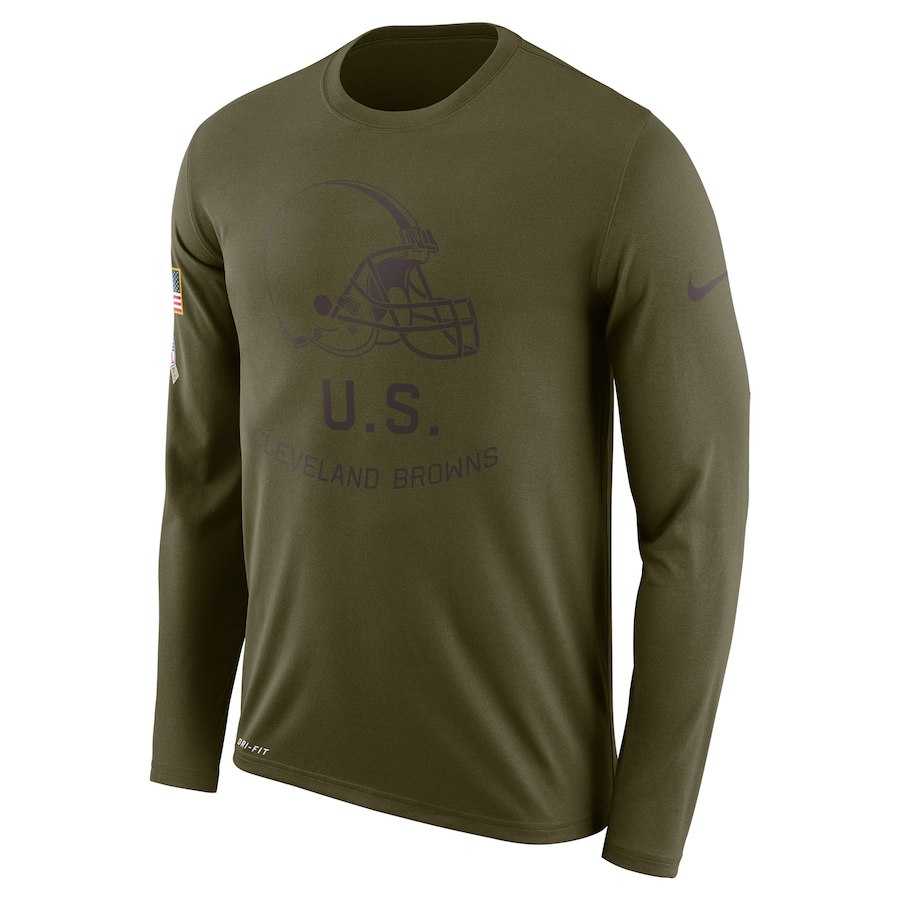 Men's Cleveland Browns Nike Salute to Service Sideline Legend Performance Long Sleeve T-Shirt Olive,We sell and wholesale Men's Cleveland Browns Nike Salute to Service Sideline Legend Performance Long Sleeve T-Shirt Olive on line form chian!
